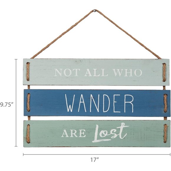 Not All Who Wander Are Lost Wall Decor Decorative Wood Plank Sign 17” x 9.75” - Picture 4 of 6